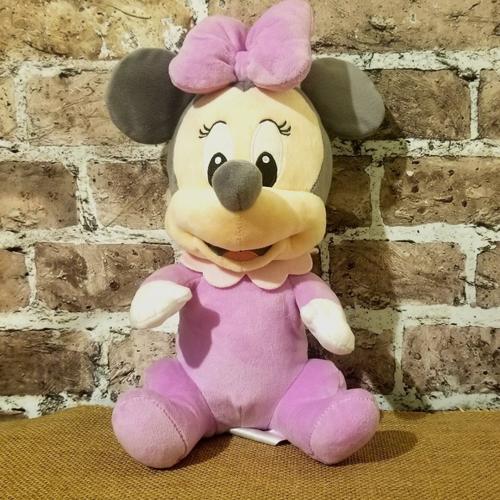 Disney Theme Park Lavender Baby Minnie Mouse Plush Stuffed Animal Toy